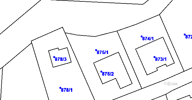 Parcela st. 875/1 v KÚ Malhostovice, Katastrální mapa