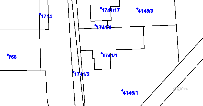 Parcela st. 1741/1 v KÚ Malhostovice, Katastrální mapa