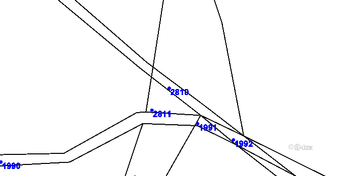 Parcela st. 2810 v KÚ Malhostovice, Katastrální mapa