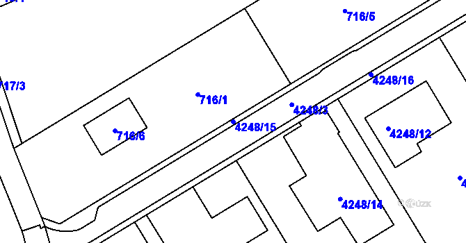 Parcela st. 4248/15 v KÚ Malhostovice, Katastrální mapa