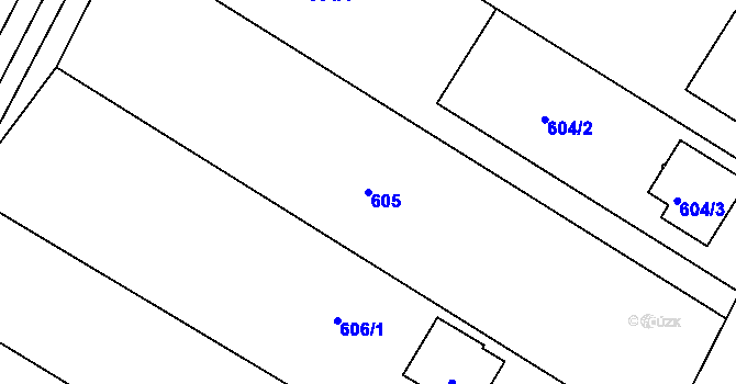 Parcela st. 605 v KÚ Nuzířov, Katastrální mapa