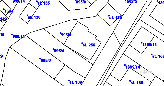 Parcela st. 256 v KÚ Malhotice, Katastrální mapa