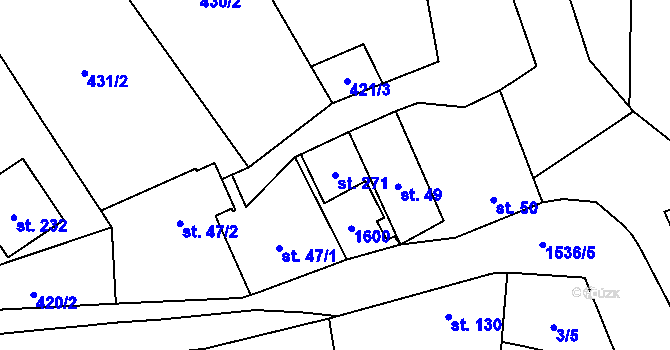 Parcela st. 271 v KÚ Malhotice, Katastrální mapa