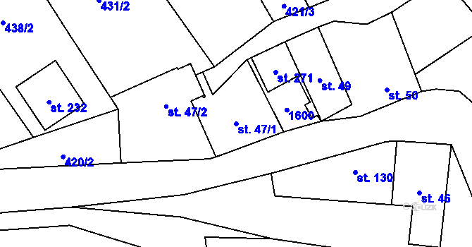 Parcela st. 47/1 v KÚ Malhotice, Katastrální mapa
