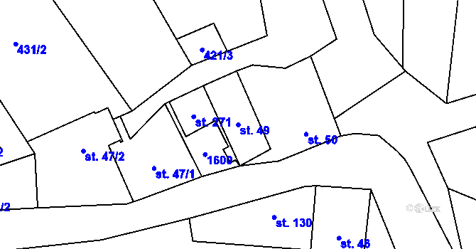 Parcela st. 49 v KÚ Malhotice, Katastrální mapa