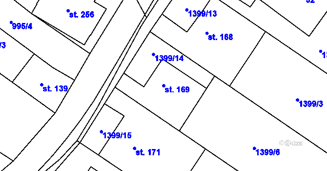 Parcela st. 169 v KÚ Malhotice, Katastrální mapa
