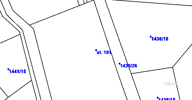 Parcela st. 181 v KÚ Malhotice, Katastrální mapa