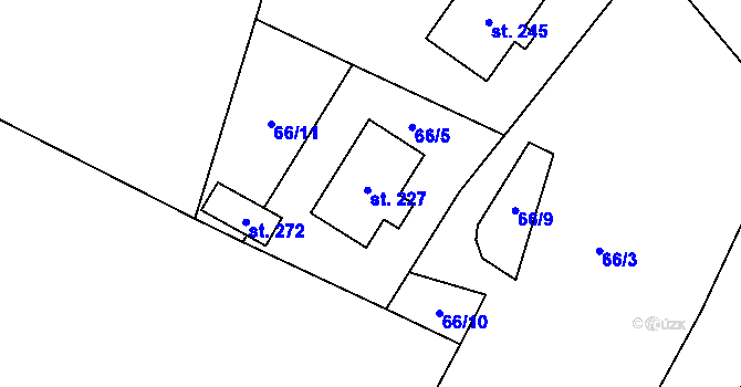 Parcela st. 227 v KÚ Malhotice, Katastrální mapa