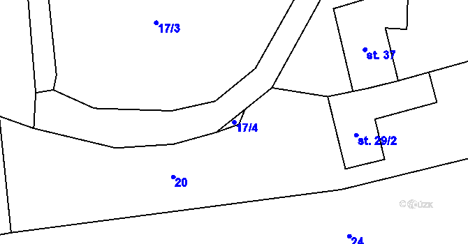 Parcela st. 17/4 v KÚ Malhotice, Katastrální mapa