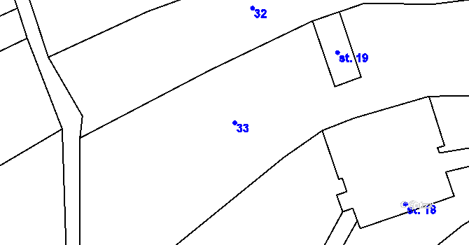 Parcela st. 33 v KÚ Malhotice, Katastrální mapa