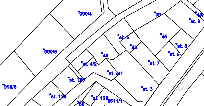 Parcela st. 48 v KÚ Malhotice, Katastrální mapa