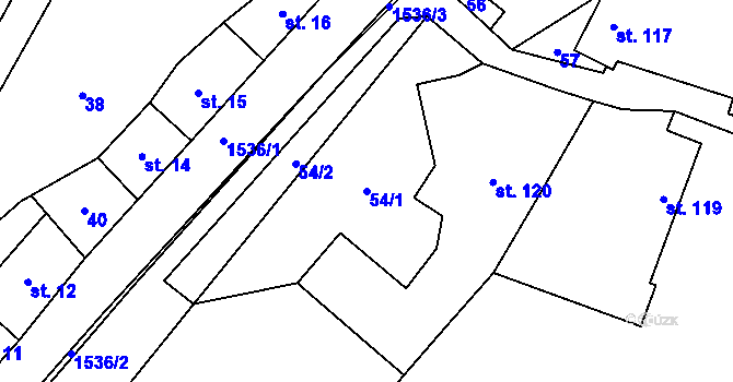Parcela st. 54/1 v KÚ Malhotice, Katastrální mapa