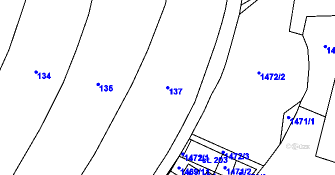 Parcela st. 137 v KÚ Malhotice, Katastrální mapa