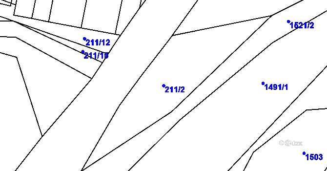Parcela st. 211/2 v KÚ Malhotice, Katastrální mapa