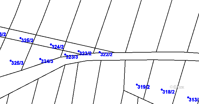 Parcela st. 322/2 v KÚ Malhotice, Katastrální mapa