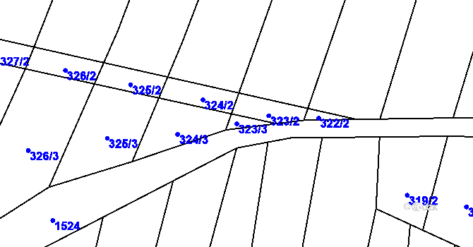 Parcela st. 323/3 v KÚ Malhotice, Katastrální mapa