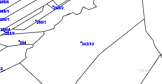 Parcela st. 343/13 v KÚ Malhotice, Katastrální mapa