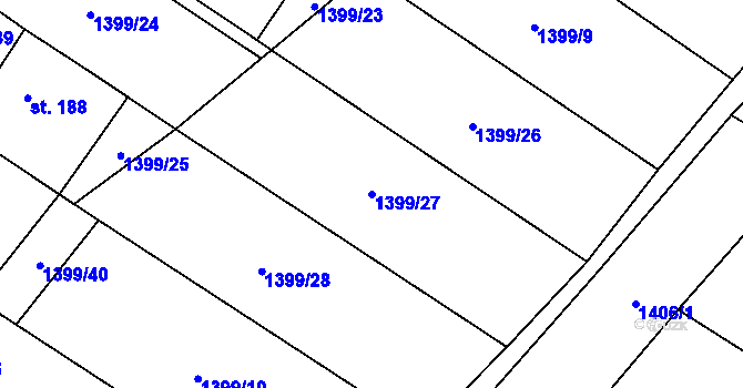 Parcela st. 1399/27 v KÚ Malhotice, Katastrální mapa