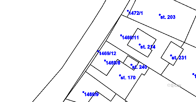 Parcela st. 1469/12 v KÚ Malhotice, Katastrální mapa