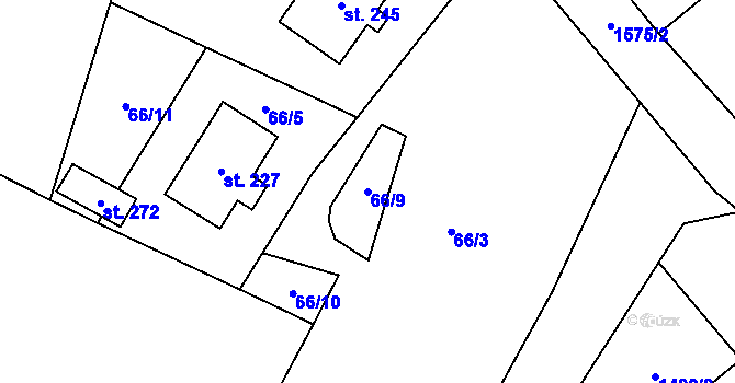 Parcela st. 66/9 v KÚ Malhotice, Katastrální mapa