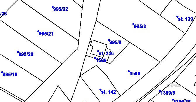 Parcela st. 246 v KÚ Malhotice, Katastrální mapa