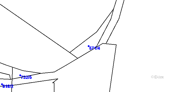 Parcela st. 571/4 v KÚ Malíkov, Katastrální mapa