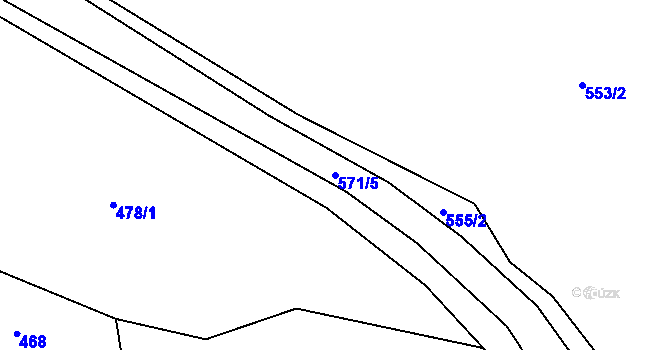 Parcela st. 571/5 v KÚ Malíkov, Katastrální mapa