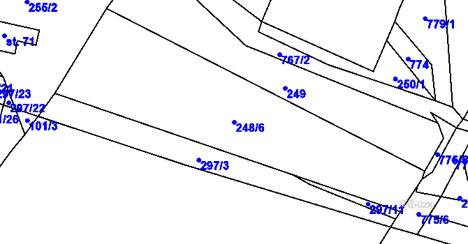 Parcela st. 248/6 v KÚ Malíkov, Katastrální mapa