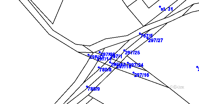 Parcela st. 297/26 v KÚ Malíkov, Katastrální mapa