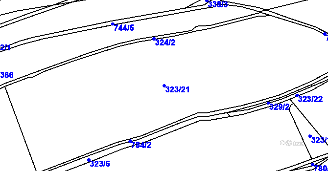 Parcela st. 323/21 v KÚ Malíkov, Katastrální mapa