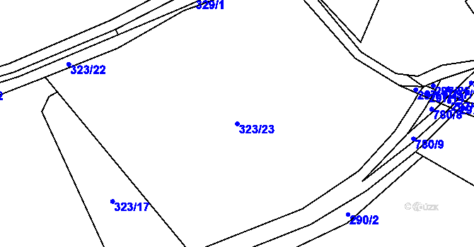 Parcela st. 323/23 v KÚ Malíkov, Katastrální mapa