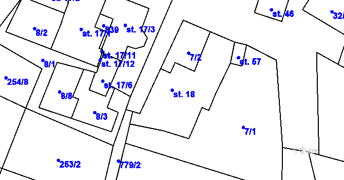 Parcela st. 18 v KÚ Malíkov, Katastrální mapa