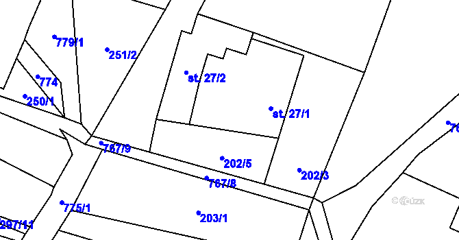 Parcela st. 27 v KÚ Malíkov, Katastrální mapa