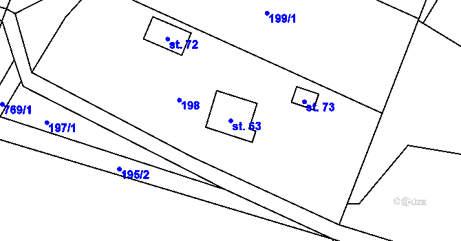 Parcela st. 63 v KÚ Malíkov, Katastrální mapa