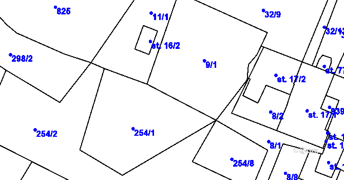 Parcela st. 11/3 v KÚ Malíkov, Katastrální mapa
