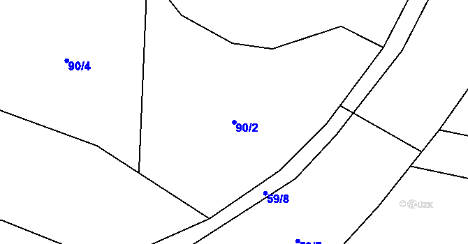 Parcela st. 90/2 v KÚ Malíkov, Katastrální mapa