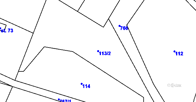 Parcela st. 113/2 v KÚ Malíkov, Katastrální mapa