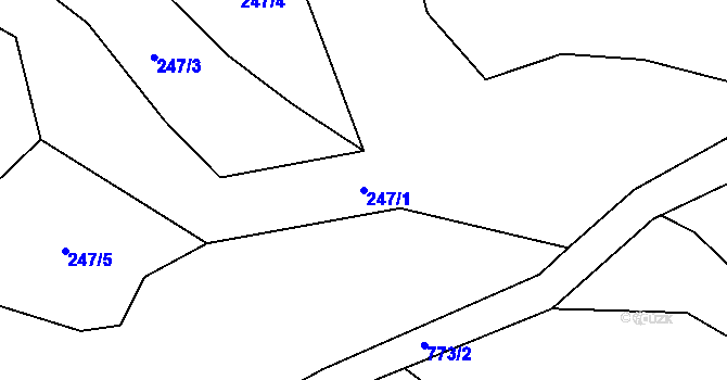 Parcela st. 247/1 v KÚ Malíkov, Katastrální mapa