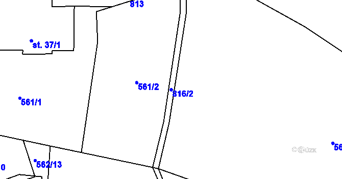 Parcela st. 816/2 v KÚ Malíkov, Katastrální mapa