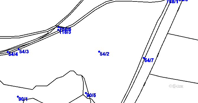 Parcela st. 54/2 v KÚ Malíkov, Katastrální mapa
