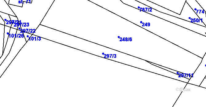 Parcela st. 297/3 v KÚ Malíkov, Katastrální mapa