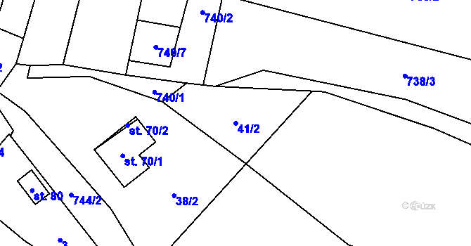 Parcela st. 41/2 v KÚ Malíkov, Katastrální mapa