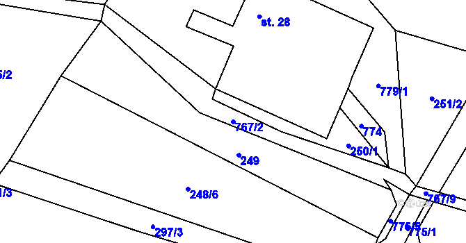 Parcela st. 767/2 v KÚ Malíkov, Katastrální mapa