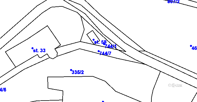 Parcela st. 744/7 v KÚ Malíkov, Katastrální mapa