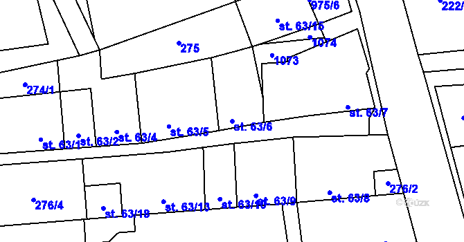 Parcela st. 63/6 v KÚ Malíkovice, Katastrální mapa