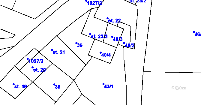 Parcela st. 40/4 v KÚ Malíkovice, Katastrální mapa