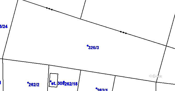 Parcela st. 326/3 v KÚ Malíkovice, Katastrální mapa