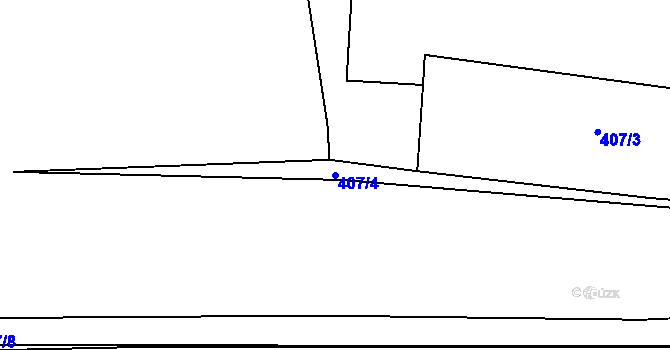 Parcela st. 407/4 v KÚ Malíkovice, Katastrální mapa