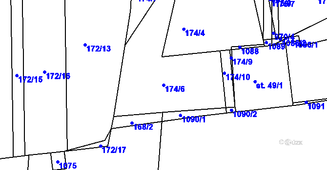 Parcela st. 174/6 v KÚ Malíkovice, Katastrální mapa