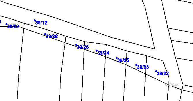 Parcela st. 39/24 v KÚ Malínky, Katastrální mapa